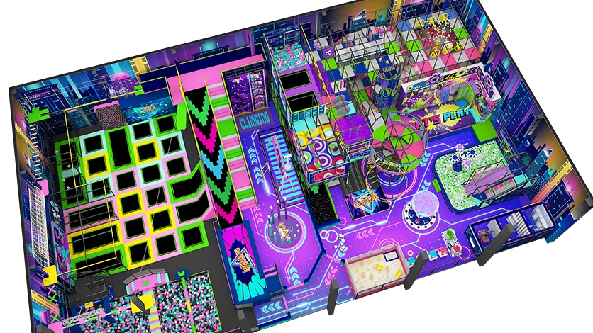 Estudio de caso de dise&ntilde;o de Pokiddo: parque din&aacute;mico de deportes y aventuras de 3000 m2 en India