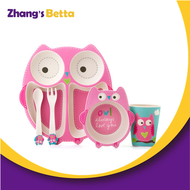 الجملة أواني الطعام ألياف الخيزران الطبيعية الطفل / أدوات المائدة للأطفال