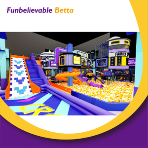 Детская игровая площадка Bettaplay площадью 2600 кв. м. с горкой в ​​яме с шариками. Крытый детский парк. Коммерческий парк приключений. Специальная горка с пончиками.