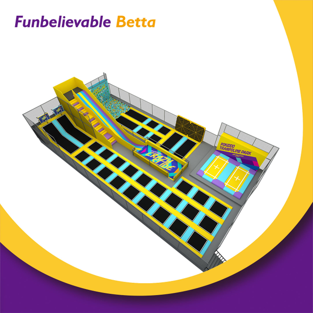 Bettaplay 400-500 SQM Trampoline Park colorido con Dyr Ski Slpoe para ni&ntilde;os a la venta
