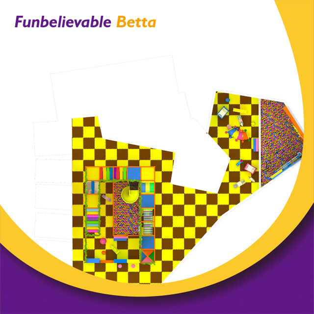 Bettaplay للأطفال والأطفال الصغار قلعة شقية ملونة 8.6*6 م ملعب صغير معدات داخلية ملعب لعب لين للبيع