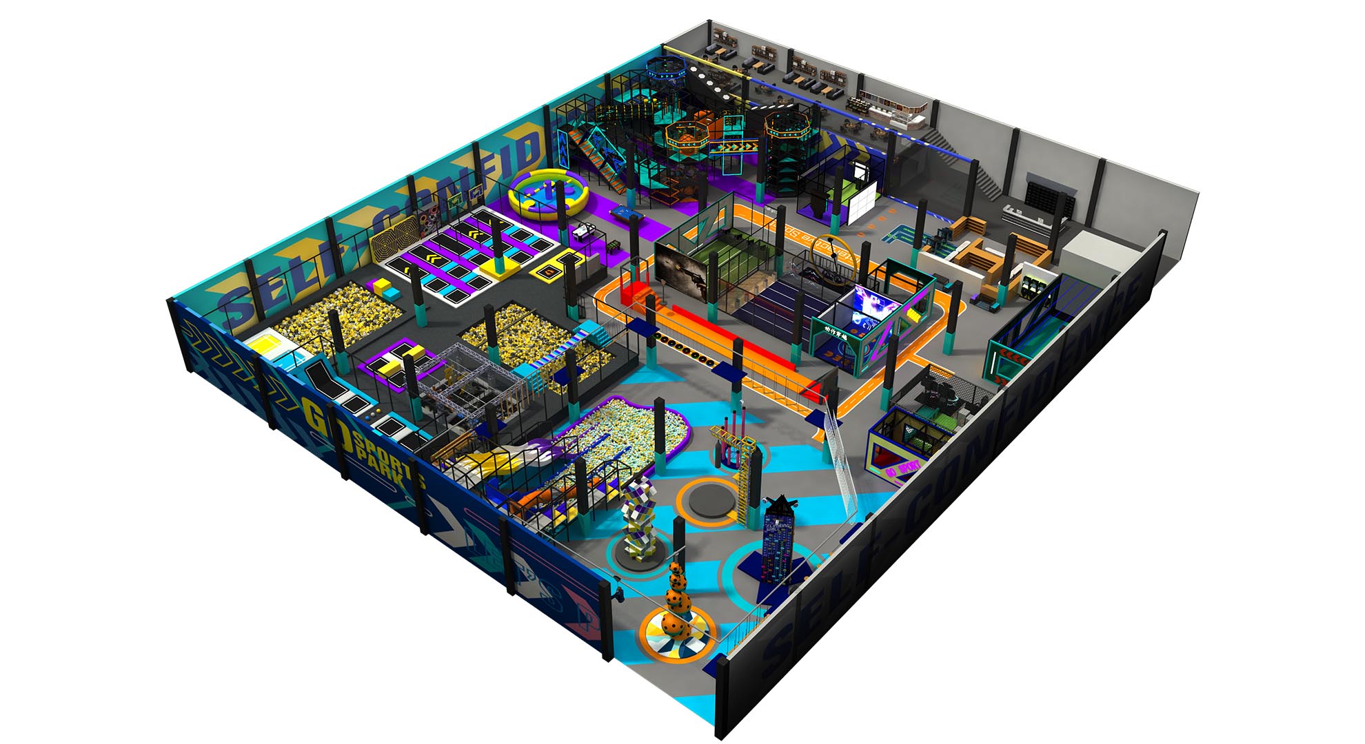 Parque de atracciones interior comercial Pokiddo: Libro de casos de dise&ntilde;o Volumen 2 - Caso de dise&ntilde;o del proyecto Pingdingshan - 2700 metros cuadrados
