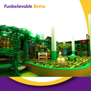 Bettaplay 288㎡ Equipo de juegos interior para ni&ntilde;os Tema de la jungla Estructura de juegos suave para ni&ntilde;os personalizada para parque comercial