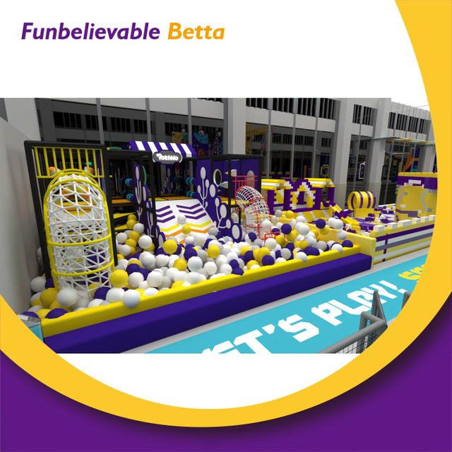 BetTaplay 1200m² Parque de trampolín en un gran parque inferior rectangular con toboganes y barriles de tobogan