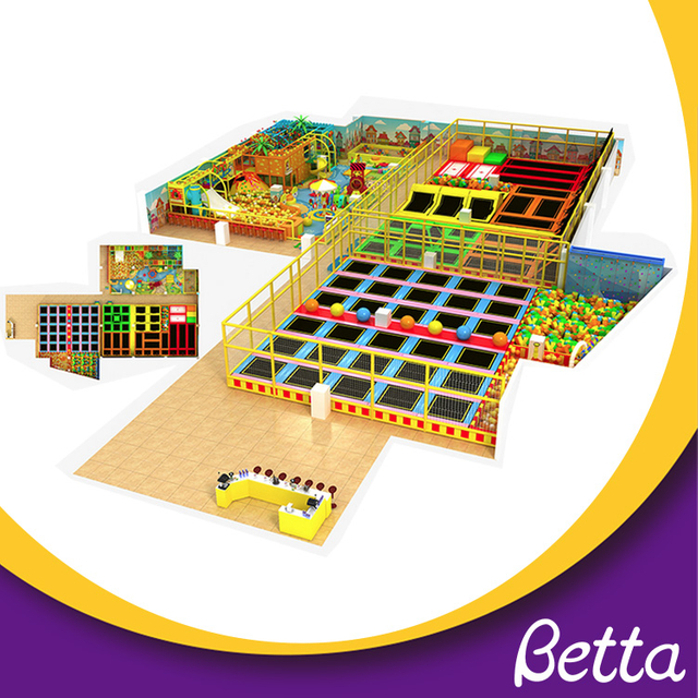 Parque infantil interior Bettaplay con parque de trampolines comerciales con pozo de espuma