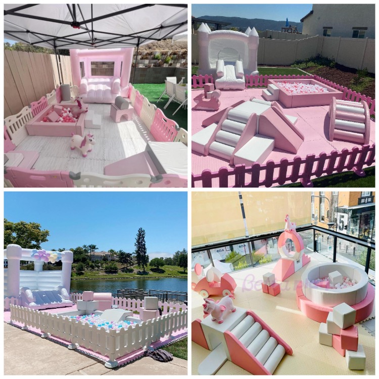 Bettaplay Soft Play Package Kids Pink Slide Indoor Equipment Set