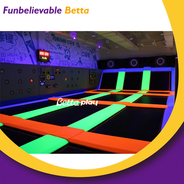 Bettaplay Glow Professional Trampoline Commercial Free Jumping Indoor Big Trampoline Park 