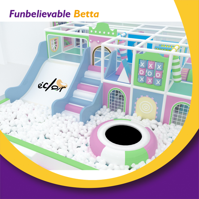 Equipo de parque de atracciones interior de color pastel Bettaplay de 167 metros cuadrados con un estilo fresco y delicado para todas las edades
