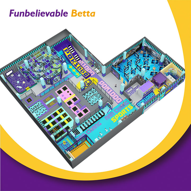 BetTaplay 1200SQM Commercial Soft Playground Indoor Playground Equipment con Trampoline Park y Donut Slide