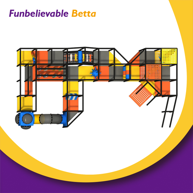 مدينة ملاهي Bettaplay داخلية بمساحة 255 مترًا مربعًا مع هيكل إطار مزدوج الطبقات، تصميم كبير لحوض سباحة كرة التسلق للعب الآمن