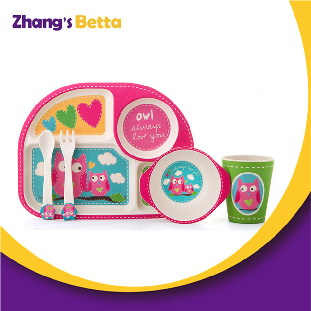 الجملة أواني الطعام ألياف الخيزران الطبيعية الطفل / أدوات المائدة للأطفال