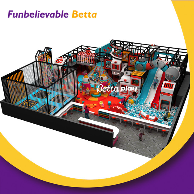 Bettaplay Fabricante de China Equipo de juegos infantiles para interiores Tema de la ciudad Castillo travieso Parque infantil interior de pl&aacute;stico