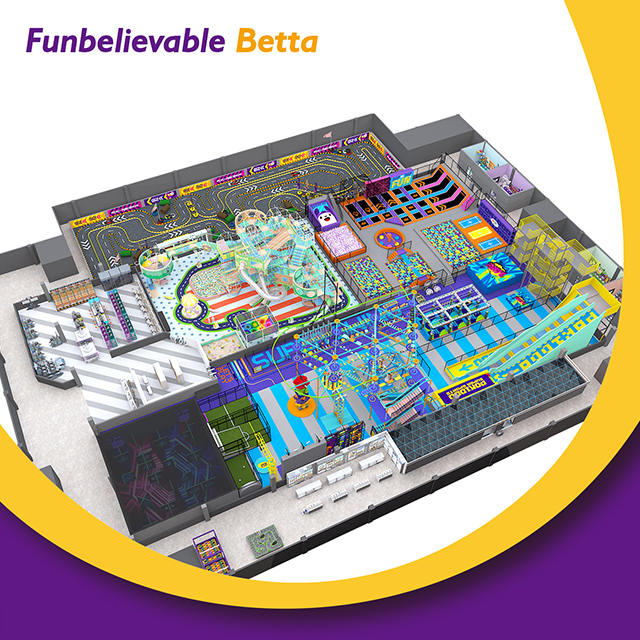 مركز Bettaplay Franchise لملعب داخلي بمساحة 4500 متر مربع مع منزلق