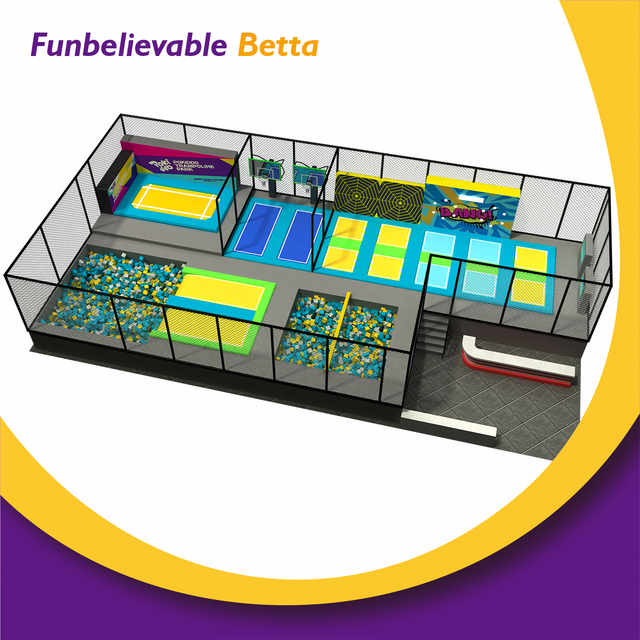 Bettaplay-parque de trampolines para deportes interiores comerciales, 250m2, con foso de espuma