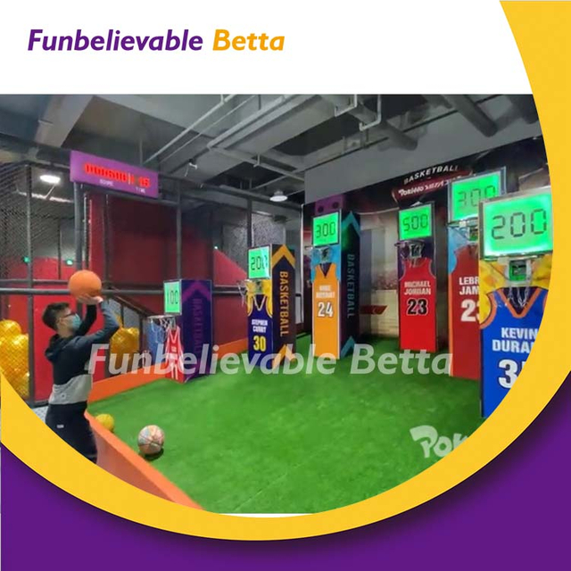 Bettaplay Juego de baloncesto de alta calidad para ni&ntilde;os Juego interior Parque de trampolines Zona de baloncesto comercial