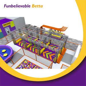 Bettaplay 868 SQM &Aacute;rea de juegos interior Azul Naranja Color activo Pared de escalada Parque infantil Tobog&aacute;n para ni&ntilde;os Equipo de escalada de arte combinado