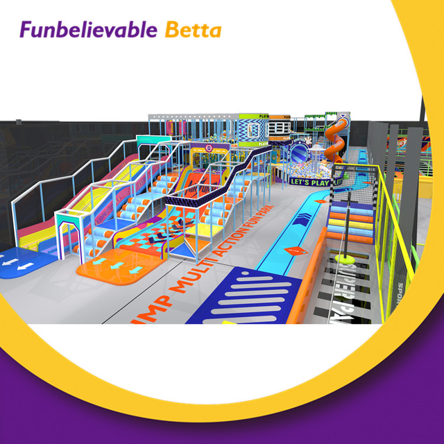 Bettaplay 4552 m2 Juego de juegos interior personalizado con tobog&aacute;n LED para ni&ntilde;os Parque de diversiones Equipo de juego interior en venta Parque de trampolines