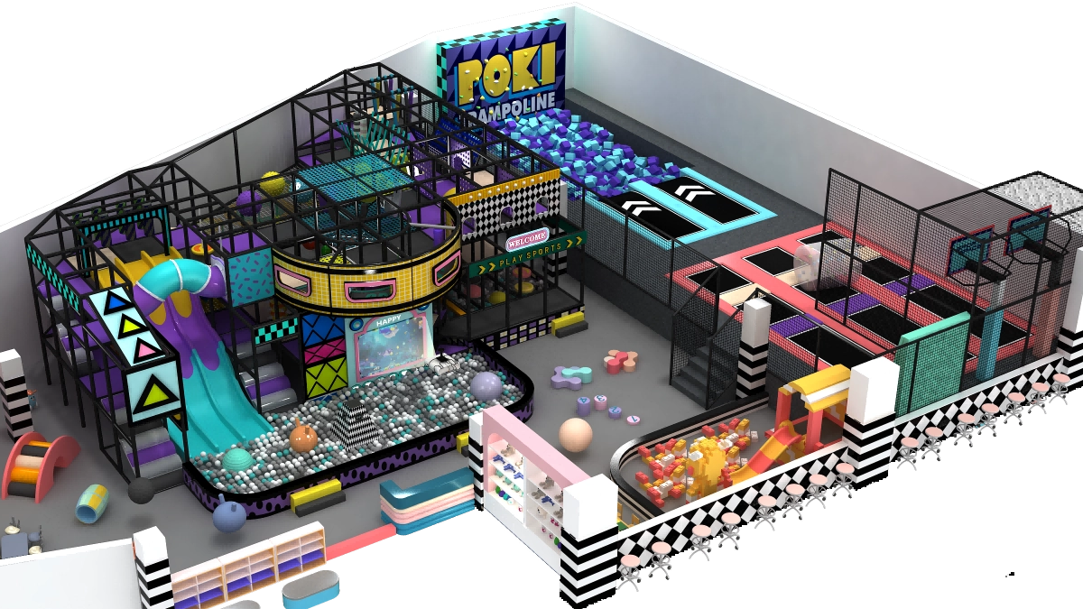 Estudio de caso de dise&ntilde;o de Pokiddo: &Aacute;rea de juegos cubierta para todas las edades de 500 m2 en el L&iacute;bano