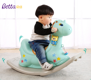 Lovely kids plastic cartoon ride on animals, rocking horse 