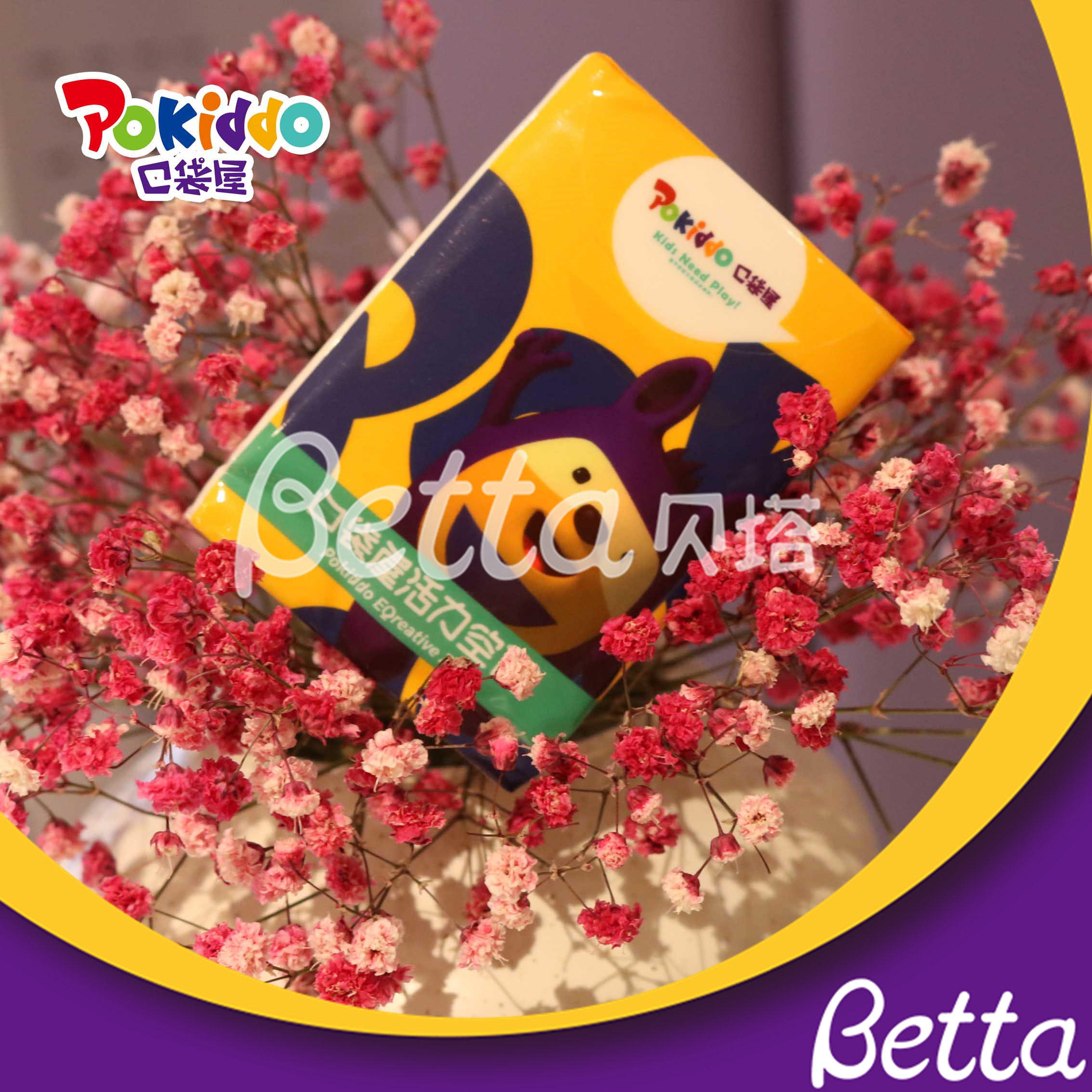 Pokiddo Franchise Products For Indoor Playground Promotion Mini Disposable Facial Pocket Tissue