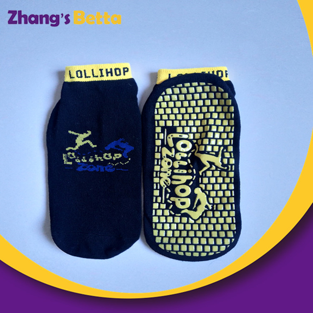 Calcetines antideslizantes personalizados de trampol&iacute;n para ni&ntilde;os, moq bajo, venta al por mayor