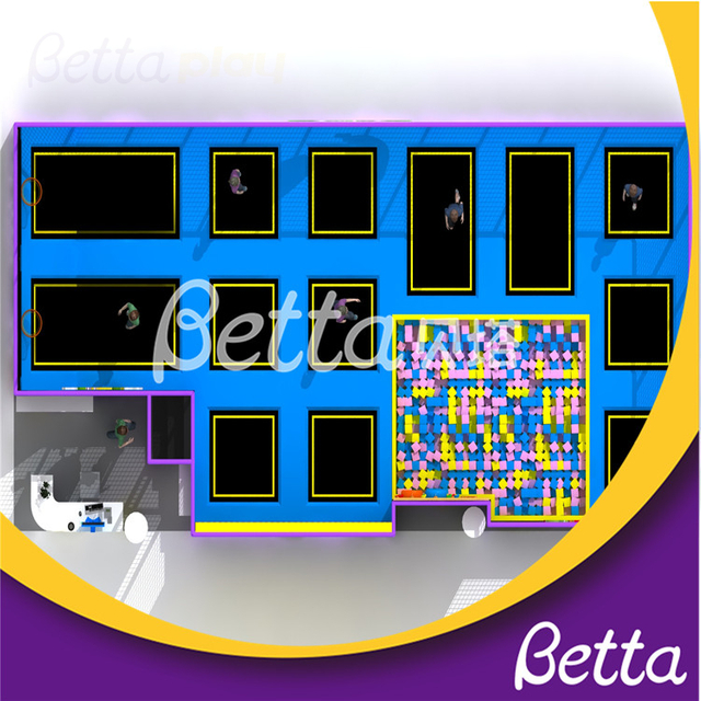 Parque de trampolines grandes personalizado Bettaplay para patio interior