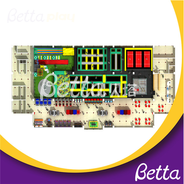 Индивидуальные батуты Bettaplay для игровой площадки в помещении