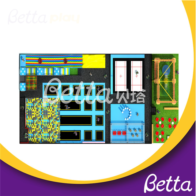 Parque profesional de trampolines de nuevo dise&ntilde;o Bettaplay para juegos infantiles cubiertos
